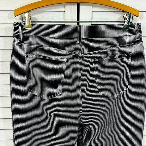 Chico's Jeans Size 1 (8) Boyfriend Railroad Striped - Picture 9 of 16